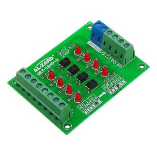 5 pieces 24 V e 12 V carte d'isolation optocoupleur 4 canaux Module isole carte de convertisseur de tension de niveau de Signal PLC 4Bit