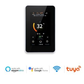 ME80 Tuya WiFi Smart 4.3 "LCD Thermostat e ecran couleur tactile Contreleur de temperature de chauffage Fonctionne avec Alexa Google Home - chauffage electrique