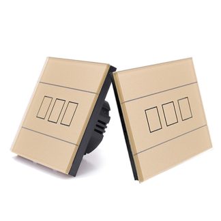 Bakeey Single Frewire 3 Way RF433 Interrupteur intelligent de telecommande intelligente avec des autocollants aleatoires sans fil pour la maison intelligente - Dore 2 voies