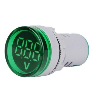 5 pcs Vert ST16VD 22mm Taille Du Trou 6-100 VDC Voltmetre Numerique Rond Detecteur De Tension Testeur Mini LED Indicateur De Tension Signal Signal Moniteur