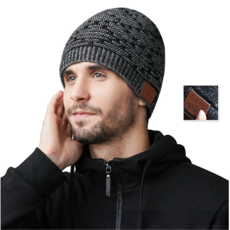 Bakeey Bluetooth Smart Music Hat Hiver Chaud Sports Casque Casque avec Haut-Parleur Micro - Gris