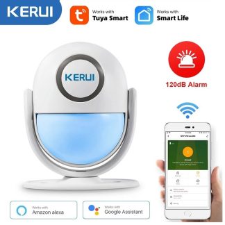KERUI Tuya systeme d'alarme WIFI de securite e domicile intelligent 120dB PIR detecteur porte/fenetre capteur sans fil application cambrioleur fonctionne avec Alexa - 4