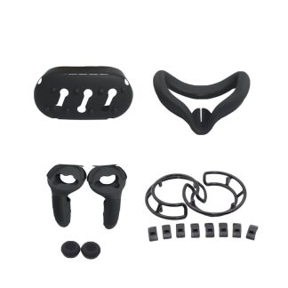 Couvercle de poignee de contreleur VR couvercle de masque de poignee de pare-chocs pare-chocs couvercle avant pour Oculus Quest 2 - Noir