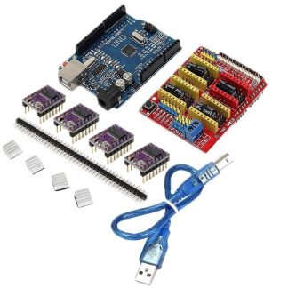 CNC Protection + UNO R3 Conseil + 4 X DRV8825 Pilote Kit pour Arduino 3D Imprimante