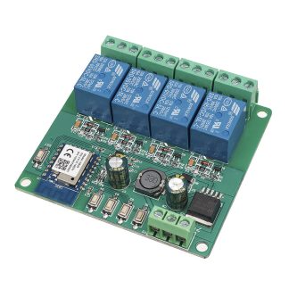 Tuya DC 5V/7-28V10A 4CH Module de relais e distance WiFi Contrele d'application mobile Module de relais cc de commutateur intelligent