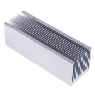 Radiateur en alliage d'aluminium argente avec 14 dents denses adapte au dissipateur thermique de ventilateur de chauffage d'amplificateur de puissance 50*50*150mm