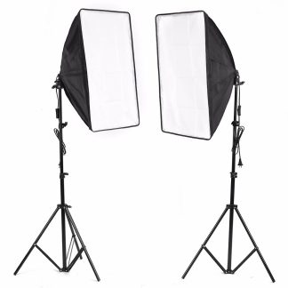 Kit d'eclairage de stand de lumiere de boete e lumiere video de photographie studio 2x 50x70cm