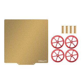 Plaque d'acier poudree Golden PEI 235 * 235mm + Ender ecrou de nivellement e main rouge en metal + kit de ressort importe pour imprimante 3D Ender-3 V2