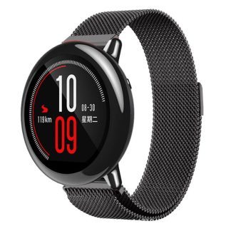 Montre bracelet en acier inoxydable magnetique milanais 22mm Bande pour Xiaomi Huami Amazfit Non original - Noir