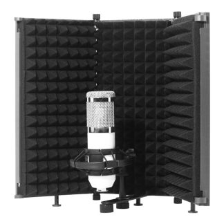 Panneau de studio de mousse acoustique de bouclier d'isolation acoustique de microphone pliable pour l'enregistrement de diffusion en direct