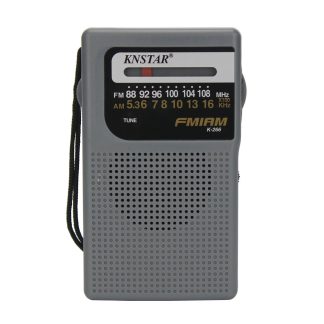 KNSTAR K-266 Portable Mini AM FM semi-conducteur Radio antenne de haut-parleur integree 3.5mm prise casque AUX - Noir