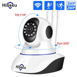 Hiseeu 1536P 1080P camera IP WIFI sans fil camera de securite e domicile intelligente Surveillance Audio bidirectionnelle CCTV camera pour animaux de compagnie 2mp bebe moniteur - 3MP