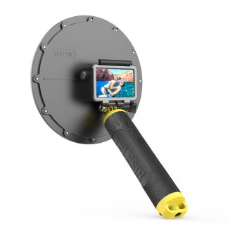 Telesin OS-DMP-001 30M Boetier de plongee etanche Port Dome avec poignee flottante pour camera DJI Osmo Action Sport
