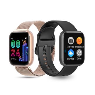 Bakeey P4 1.4 pouces grand ecran tactile complet 24h frequence cardiaque pression arterielle O2 moniteur meteo pousser montre intelligente - NO.2