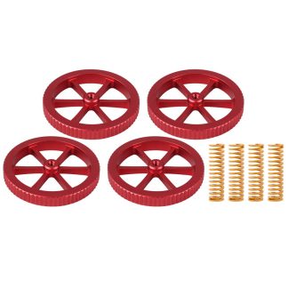 4 pieces mis e niveau en metal rouge ecrou de nivellement visse e la main + 4 pieces ressort pour Creality 3D Ender-3 serie imprimante 3D partie