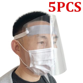 5Pcs Safety Full Face Shield Clear Anti-Fog Splash-proof Face Protective Mask
