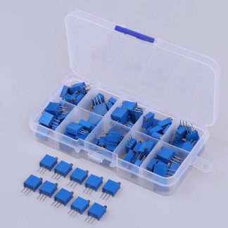 50pcs 3296w Potentiometre Precision Reglable Resistance Multi-Tour Coupe 500R 1K 2K 5K 10K 20K 50K 100K 200K 1M Potentiometre de Trimmer