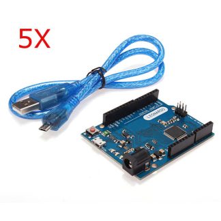 5 pieces carte de developpement Leonardo R3 ATmega32U4 avec ceble USB