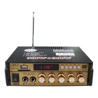 600W Mini amplificateur bluetooth haut-parleur Audio amplificateur HiFi voiture maison KTV theetre amplificateur haute puissance SD USB FM avec telecommande - Prise 220V UE