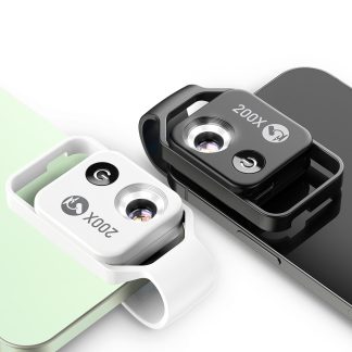 Microscope e objectif macro APEXEL 200X avec lumiere LED pour telephone portable Smartphone - Noir sans cpl