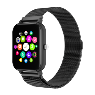 [Appel Bluetooth] Bakeey MC28 1.54 pouces Double Menus Frequence Cardiaque Pression Arterielle Moniteur D'oxygene Meteo Contrele De La Musique Montre Intelligente - N e 5