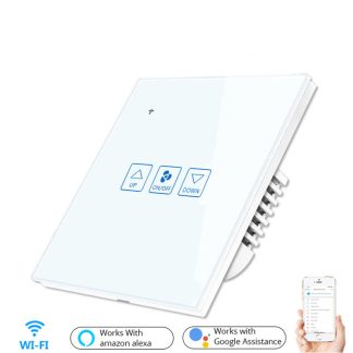 Somgoms SM-1DMW-EU Tuya WiFi gradateur interrupteur EU Standard interrupteur tactile intelligent Compatible avec Alexa Google Home - Noir