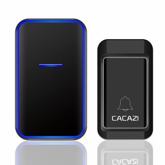 CACAZI FA68 No Batterie Sonnette sans fil pour la maison requise 1 bouton 1 recepteur sonnerie etanche auto-alimentee