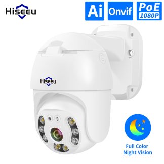 Hiseeu H.265 1080P POE PTZ camera IP 4X numerique ZOOM 2MP camera IP CCTV ONVIF pour systeme POE NVR etanche exterieur 48 V