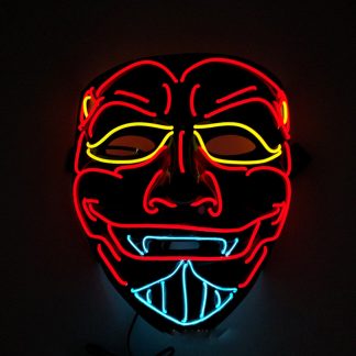 2021 Mode LED Masque Lumineux Rougeoyant Halloween Party Masque Neon EL Masque Halloween Cosplay Masque Horreur - #2