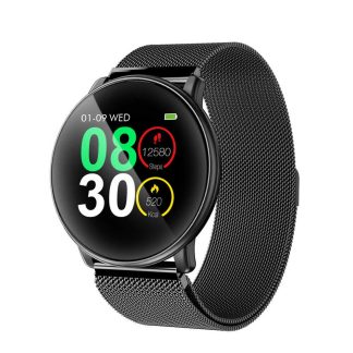 Bakeey W8 1.3 pouces plein ecran tactile bracelet frequence cardiaque tensiometre affichage meteo montre intelligente - NO.1