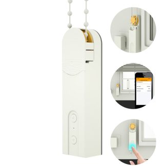 Moeshouse CM-LS bricolage stores e rouleau e chaene motorises intelligents moteur d'entraenement de volet d'ombre de rideau alimente par panneau solaire et chargeur contrele APP Bluetooth - NOUS