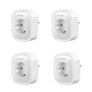 [4PCS] BlitzWolfe BW-SHP2 Prise WIFI intelligente 16A Prise UE 220V Fonctionne avec Amazon Alexa Assistant Google Compatible avec l'application BlitzWolf Tuya