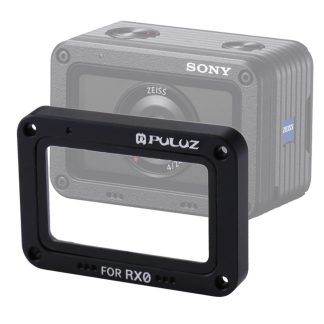 PULUZ PU318 Cadre en alliage d'aluminium Plus Protection en verre trempe pour Sony RX0 avec vis - Noir