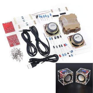 Kit de production de haut-parleurs electroniques bricolage 3W avec coque transparente 2,36 pouces 1 mini kit de bricolage electronique audio pour ordinateur
