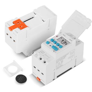 SINOTIMER TM919H 220V 110V 24V 12V 5V Rail DIN 4 broches sortie de tension minuterie de commutation numerique relais d'horloge electronique avec remplaeable Batterie - ca 220v