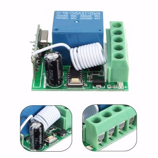 50pcs DC12V 10A 1CH 433MHz Module de recepteur sans fil e relais RF