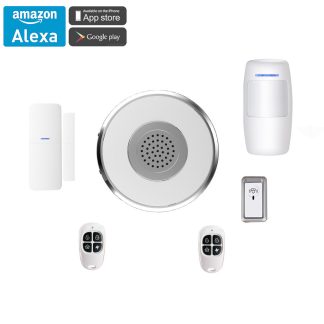 Smart Tuya WiFi Gateway Systeme dealarme Alexa Google Page deaccueil Securite du domicile Porte Capteur de fenetre de porte PIR Bouton emetteur porte porte-cle