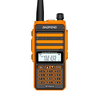 BAOFENG X3-Plus 18 W talkie-walkie 20 KM Radio tri-bande etanche UHF / VHF 9500 mah emetteur-recepteur 76-108 MHz emetteur Radio Orange - Prise UE