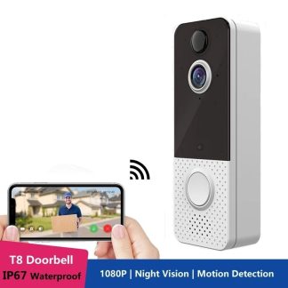 T8 1080P WIFI camera de sonnette video intelligente interphone visuel Vision nocturne sonnette IP PIR sans fil IP67 camera etanche