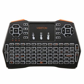 Viboton I8 Plus Espagnole 2.4G Sans Fil Colore Marquee Retro-eclaire Mini Clavier Air Souris Touchpad