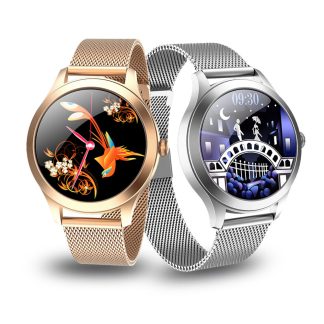 KINGWEAR KW10 Pro periode physiologique feminine ecran tactile complet frequence cardiaque pression arterielle moniteur d'oxygene BTV5.0 montre intelligente - Argente