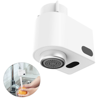 SMARTDA Version amelioree dispositif d'economie d'eau e Induction infrarouge e detection automatique IPX6 etanche pour robinet d'evier de salle de bain de cuisine - Blanc