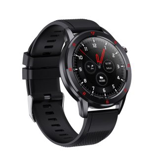 Time Owner Youth1 1,28 pouces ecran tactile rond complet moniteur de sante previsions meteo musique BT4.2 montre intelligente - Noir