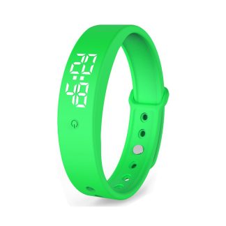 Mesure de la temperature corporelle LED Moniteur Heure Affichage de la date Alarme de vibration Montre intelligente etanche - Rose