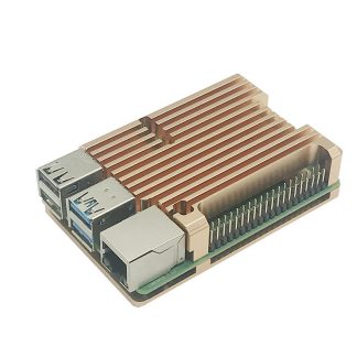 Coque de protection doree en alliage d'aluminium pour Armor sans ventilateur, version pour Raspberry Pi 4 Model B uniquement