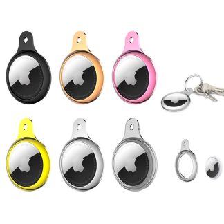 Bakeey Portable Plating TPU Frame Housse de protection pour Apple Airtags Bluetooth Tracker - (noir)