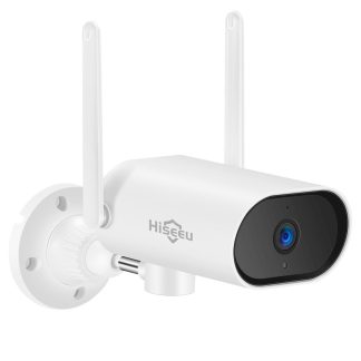 Hiseeu TZ-HBK13 HD Prise en charge de la camera IP sans fil PTZ 3MP Detection de capteur de mouvement Audio bidirectionnel Haut-parleur micro integre - Blanc