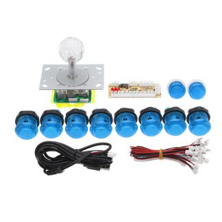 Kit de bricolage de bouton poussoir de contreleur de manette de jeu de PC USB pour le jeu d'arcade - Rouge