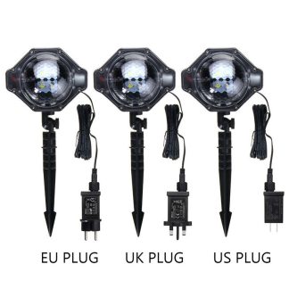 Elfeland LED Lumieres de chute de neige avec telecommande etanche Rotatif Flocons de neige Projecteur Projecteur de lumiere Projecteur Projecteur de chute de neige Lampe pour exterieur Noel Halloween Party Mariage Jardin Ya - Prise UE