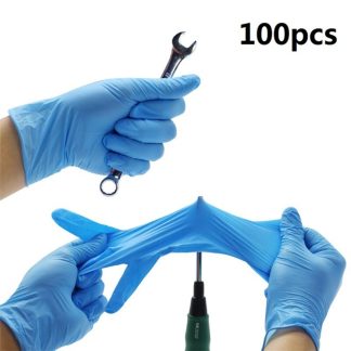100pcs Acid Alkali Extra Strong Medical Libre Nitrile Gants jetables Laboratoire d'alimentation electronique - l